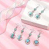3 Pair 3 Style 304 Stainless Steel Dangle Earrings with Synthetic Turquoise Beaded for Women EJEW-JE05380-4