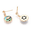 Bee Brass Micro Pave Cubic Zirconia Stud Earring Findings KK-E107-15G-01-2