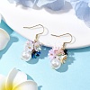 Flower ABS Plastic Imitation Pearl Dangle Earrings EJEW-JE06376-1