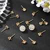 SHEGRACE Brass Clear Cubic Zirconia Flat Round Stud Earring Findings XGR0102G-117G-5