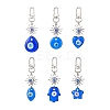 Horse Eye/Heart/Star/Hamsa Hand/Flat Round with Evil Eye Lampwork Pendant Decorations HJEW-JM01997-1