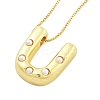Brass & Plastic Pearl Letter Pendant Box Chain Necklaces for Women NJEW-U017-01G-21-2