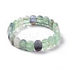 Natural Fluorite Oval Beaded Stretch Bracelet G-E010-01S-1
