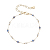 Handmade Mixed Stone Beads & 316 Stainless Steel Round Link Chains Bracelets BJEW-JB13340-3