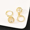 Hollow Oval Brass Clear Cubic Zirconia Leverback Earrings EJEW-H182-04B-G-3