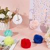 12Pcs 6 Colors Handmade Faux Rabbit Fur Pom Pom Ball Covered Pendants WOVE-SC0001-07-3