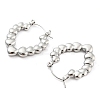 Non-Tarnish Heart Bubble 304 Stainless Steel Hoop Earrings for Women EJEW-C067-12P-2