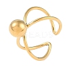 Ion Plating(IP) 304 Stainless Steel Round Open Cuff Ring RJEW-C097-06G-1