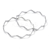 Non-Tarnish 304 Stainless Steel Wave Finger Rings RJEW-G298-01P-2