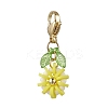 Flower Polymer Clay & Glass Pendants Decorations HJEW-MZ00327-07-1