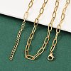 Ion Plating(IP) 304 Stainless Steel Paperclip Chain Necklace for Women LS-NJEW-C011-03G-3