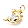 Brass Micro Pave Cubic Zirconia Pendants KK-V011-28G-A-2