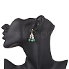 304 Stainless Steel Mixed Stone Dangle Stud Earrings EJEW-TA00740-3