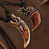 3Pcs 3 Styles Resin Fishhook Horn with Shark NJEW-HY0001-08A-3