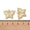 Brass Micro Pave Clear Cubic Zirconia Pendants KK-B083-37B-G-3