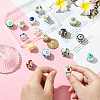 17Pcs 17 Colors Hand Painted Acrylic with Enamel Beads MACR-CJ0002-30-5