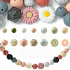48Pcs 14 Styles Food Grade Eco-Friendly Silicone Focal Beads DIY-YW0008-83D-1