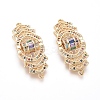 Brass Micro Pave Cubic Zirconia Links connectors ZIRC-I032-16G-A-1