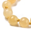 10mm Round Natural Yellow Jade Beaded Necklaces NJEW-F327-02B-04-2