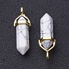 Synthetic Howlite Double Terminated Pointed Pendants G-G902-C01-4