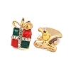 Christmas Alloy Crystal Rhinestone Asymmetrical Stud Earrings for Women EJEW-M256-01A-G-2