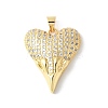 Brass Micro Pave Clear Cubic Zirconia Pendants ZIRC-I071-03G-03-1