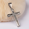 Tarnish Resistant 304 Stainless Steel Cross Big Pendants STAS-I043-04-1