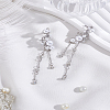 1Pair Alloy Rhinestone Tassel Cuff Earrings EJEW-LP0012-19-3