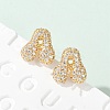 Brass Micro Pave Cubic Zirconia Stud Earrings EJEW-Z091-04G-A-1