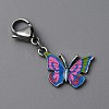 Butterfly Alloy Enamel Pendant Decoration HJEW-WH0042-73A-1