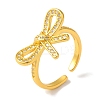 Bowknot Brass Micro Pave Clear Cubic Zirconia Open Cuff Rings for Women LS-RJEW-C098-27G-1