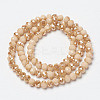 Electroplate Opaque Solid Color Glass Beads Strands EGLA-A034-P4mm-K07-3