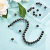 Natural Obsidian Round Carved Om Mani Padme Hum Beads Strands G-OC0001-35-5