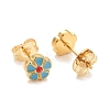 304 Stainless Steel Enamel with Glitter Stud Earrings EJEW-B009-26G-3