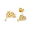 Rack Plating Brass Studs Earrings Findings EJEW-H004-03G-2