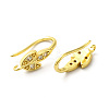 Brass Micro Pave Clear Cubic Zirconia Earring Hooks ZIRC-R112-04G-2