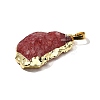Raw Rough Natural Dyed Quartz Crystal Pendants G-G895-05LG-08-2