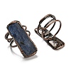 Natural Kyanite/Cyanite/Disthene Twist Rectangle Adjustable Rings RJEW-M157-02R-2