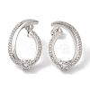 Brass Micro Pave Clear Cubic Zirconia Stud Earrings for Women EJEW-A110-04P-2