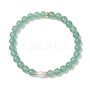 3Pcs Natural Moss Agate & Green Aventurine & Unakite Round Beads Stretch Bracelets for Women BJEW-JB13056-4