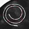 925 Sterling Silver Pave Colorful Cubic Zirconia Tennis Necklaces for Women NJEW-C096-01A-P01-3