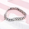304 Stainless Steel Cuban Link & Panther chain Bracelets for Women Men BJEW-R018-11P-1