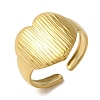 Ion Plating(IP) 304 Stainless Steel Heart Open Cuff Rings for Women RJEW-Z053-07G-1