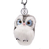 Imitation Rabbit Fur Owl Pendant Keychain ANIM-PW0003-053E-1