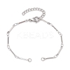 304 Stainless Steel Cuboid Bar Link Chain Bracelet Making AJEW-JB01319-02-1