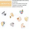 30Pcs 5 Colors Heart Shape with Textured PVD Vacuum Plating 304 Stainless Steel Stud Earring Findings EJEW-UN0001-62-4