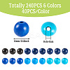240Pcs 6 Colors Natural Wooden Beads WOOD-TA0002-74C-5