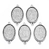 Tibetan Style Oval Alloy Cabochon Connector Settings TIBE-Q038-002B-AS-RS-2