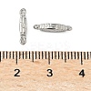304 Stainless Steel Textured Rectangle Links Connector Charms STAS-D211-01A-P-3