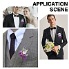 Silk Cloth Flower Boutonniere Brooch JEWB-WH0009-98-6